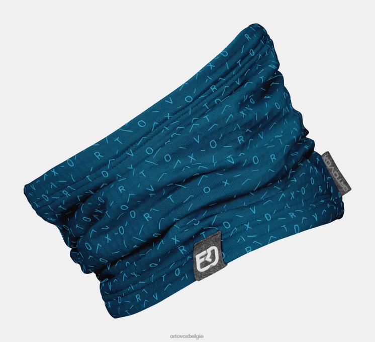 vrouwen benzine blauw fleece lichtraster nekwarmer ORTOVOX accessoires LX0XF494