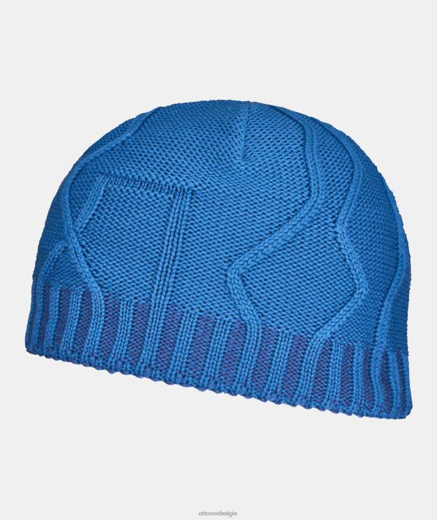 vrouwen berg blauw Merino tangram gebreide muts ORTOVOX accessoires LX0XF497