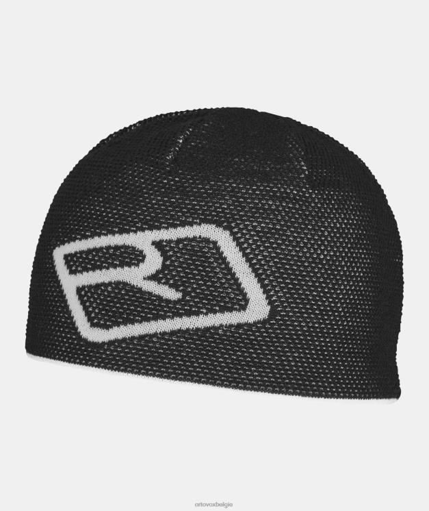 vrouwen zwarte raaf Gebreide muts met merinologo ORTOVOX accessoires LX0XF590