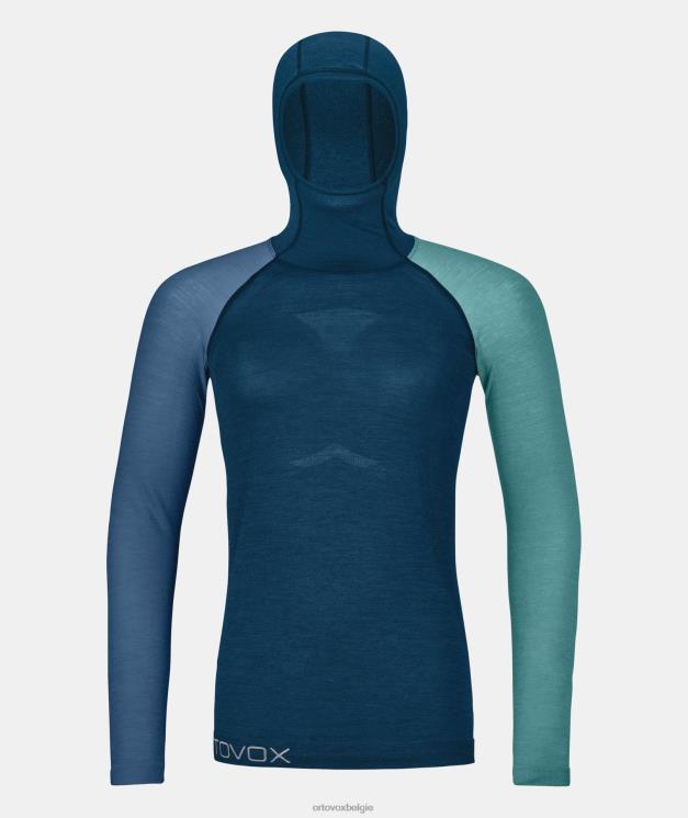 vrouwen benzine blauw 120 comp lichte hoody ORTOVOX kleding LX0XF1020