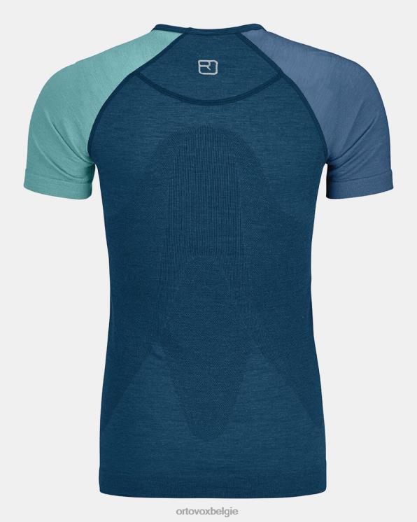 vrouwen benzine blauw 120 comp lichte korte mouw ORTOVOX kleding LX0XF963