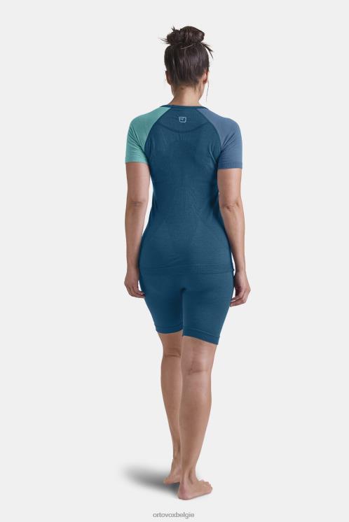 vrouwen benzine blauw 120 comp lichte korte mouw ORTOVOX kleding LX0XF963