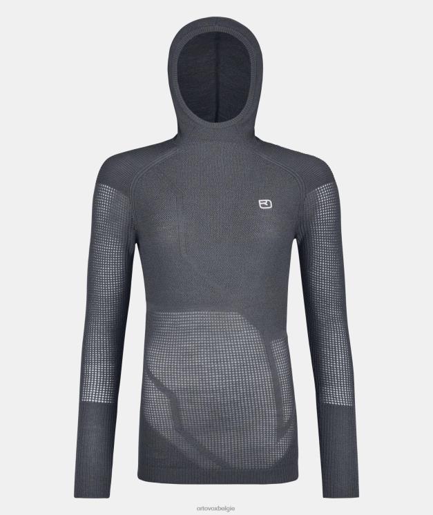 vrouwen donkergrijze mix Thermovent-hoodie van merinowol ORTOVOX kleding LX0XF1102