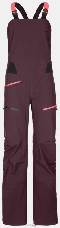 vrouwen donkere wijn 3l diepe shell bretelbroek ORTOVOX kleding LX0XF989