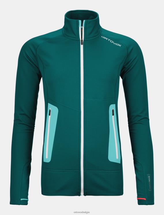 vrouwen Pacifisch groen lichte fleecejas ORTOVOX kleding LX0XF1276