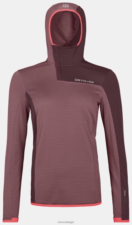 vrouwen berg roos fleece light grid zn hoody ORTOVOX kleding LX0XF1244