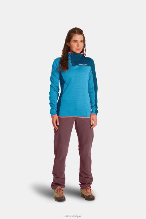 vrouwen berg roos fleece light grid zn hoody ORTOVOX kleding LX0XF1244