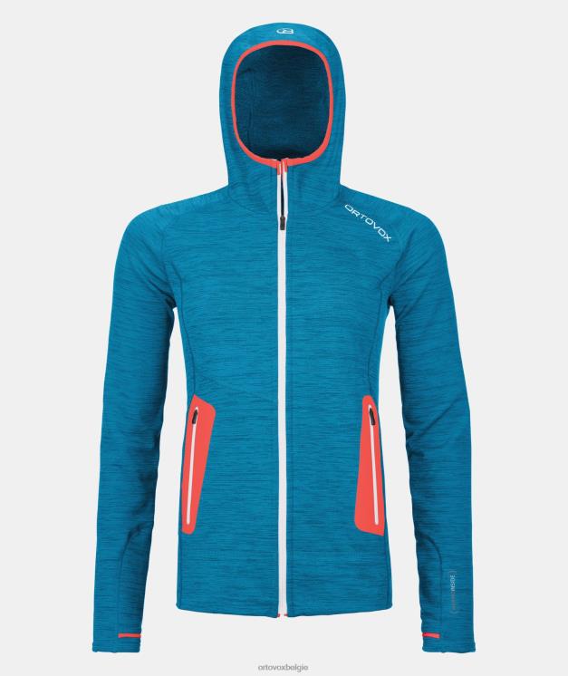 vrouwen erfgoedblauwe mix fleece lichte capuchon ORTOVOX kleding LX0XF1299