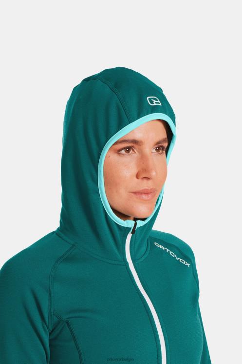 vrouwen erfgoedblauwe mix fleece lichte capuchon ORTOVOX kleding LX0XF1299