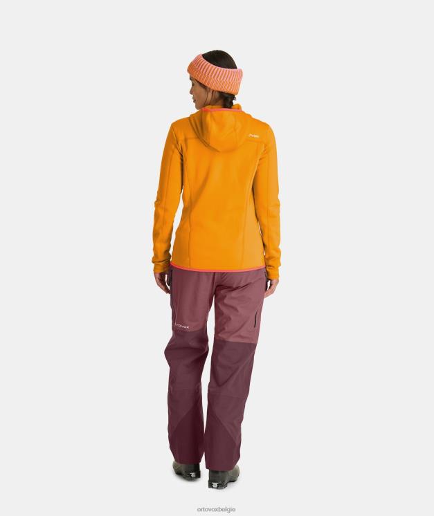 vrouwen klei oranje fleece-hoodie ORTOVOX kleding LX0XF884