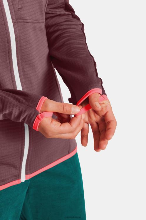 vrouwen vuil madeliefje fleece lichtrooster met capuchon jkt ORTOVOX kleding LX0XF1161