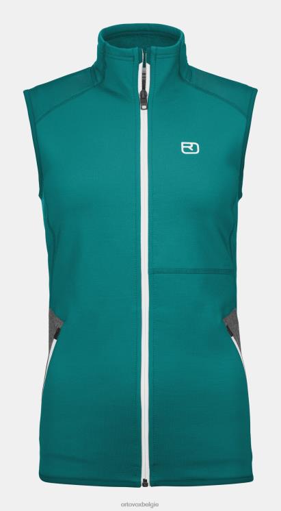 vrouwen Pacifisch groen fleecevest ORTOVOX kleding LX0XF1148