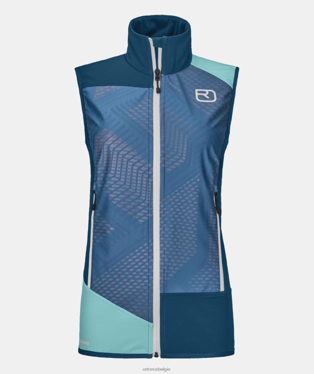 vrouwen benzine blauw col becchei-vest ORTOVOX kleding LX0XF984