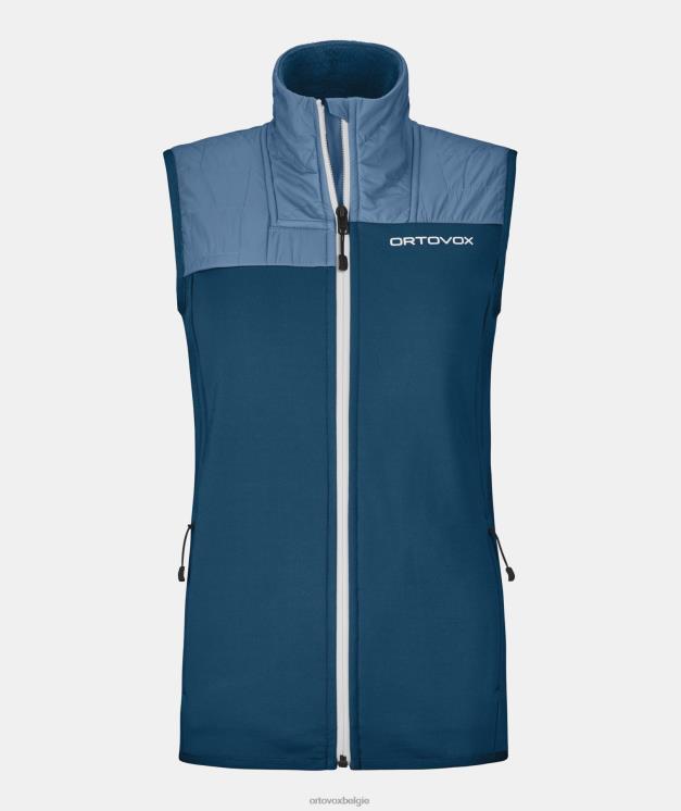 vrouwen benzine blauw fleece plus vest ORTOVOX kleding LX0XF1107