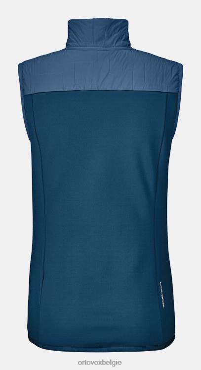 vrouwen benzine blauw fleece plus vest ORTOVOX kleding LX0XF1107
