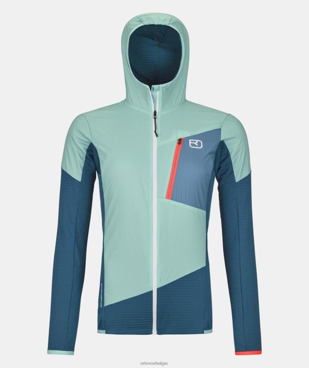 vrouwen benzine blauw ladiz hybride jas ORTOVOX kleding LX0XF1181