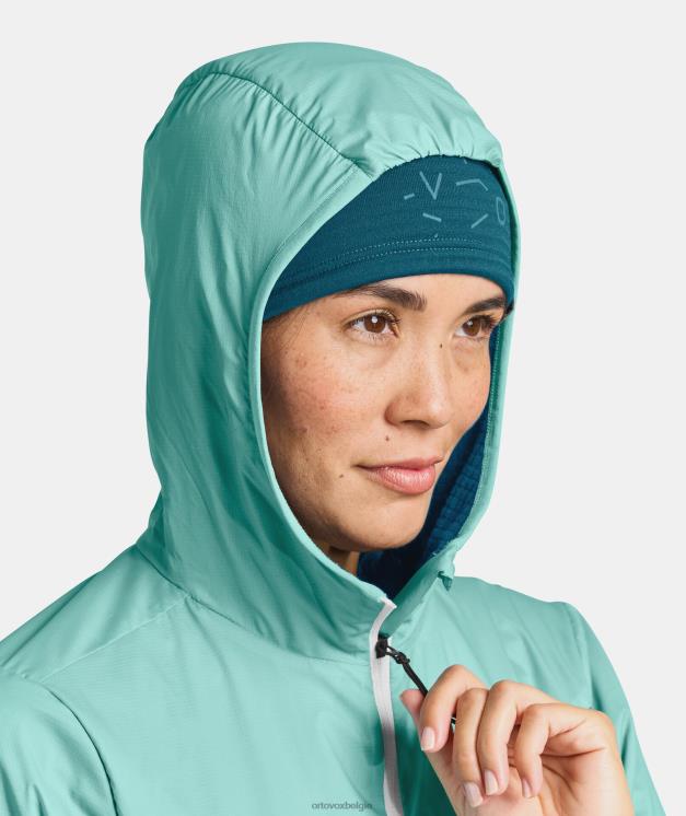 vrouwen benzine blauw ladiz hybride jas ORTOVOX kleding LX0XF1181