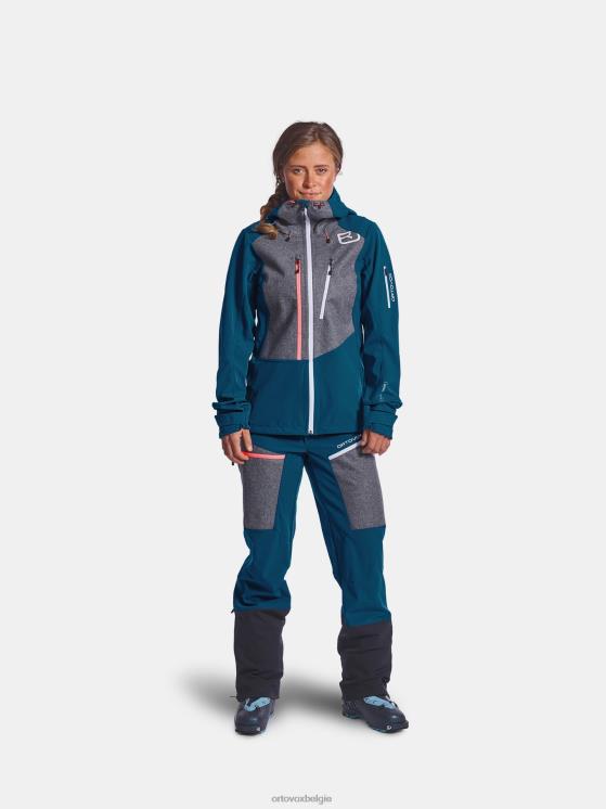 vrouwen benzine blauw pordoi jas ORTOVOX kleding LX0XF1262