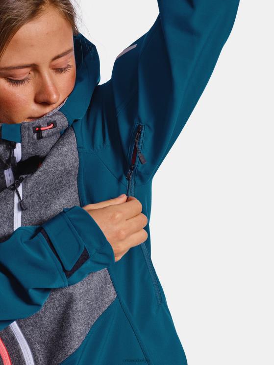 vrouwen benzine blauw pordoi jas ORTOVOX kleding LX0XF1262