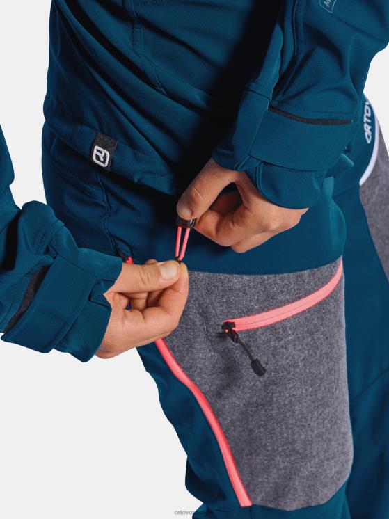 vrouwen benzine blauw pordoi jas ORTOVOX kleding LX0XF1262