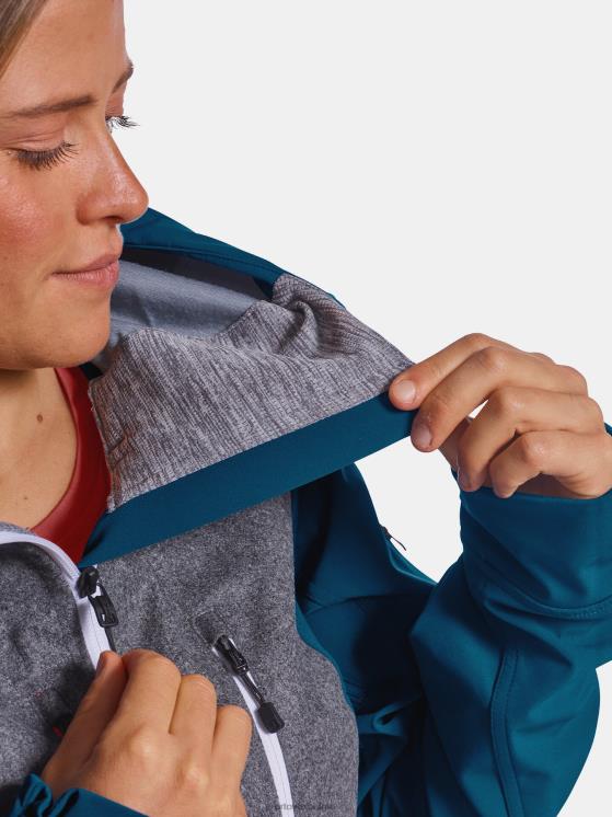 vrouwen benzine blauw pordoi jas ORTOVOX kleding LX0XF1262