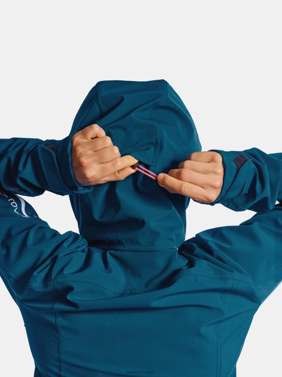 vrouwen benzine blauw pordoi jas ORTOVOX kleding LX0XF1262