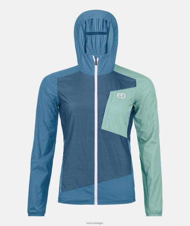 vrouwen benzine blauw windjack ORTOVOX kleding LX0XF1241