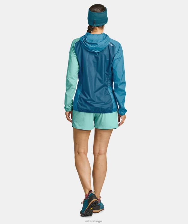 vrouwen benzine blauw windjack ORTOVOX kleding LX0XF1241