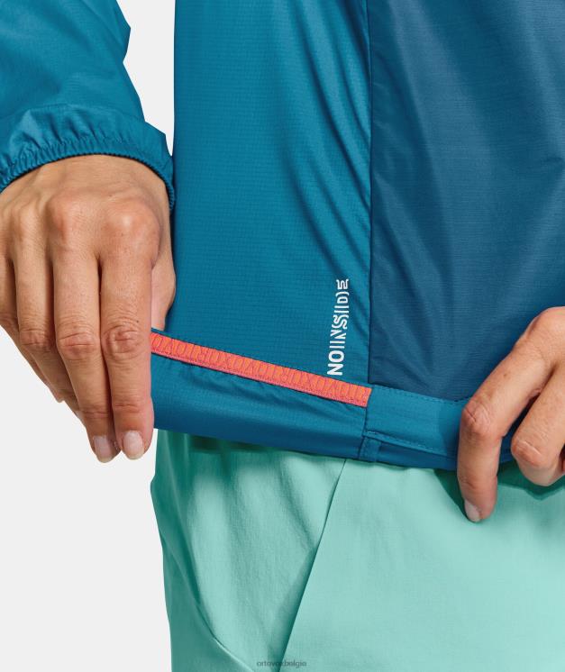 vrouwen benzine blauw windjack ORTOVOX kleding LX0XF1241