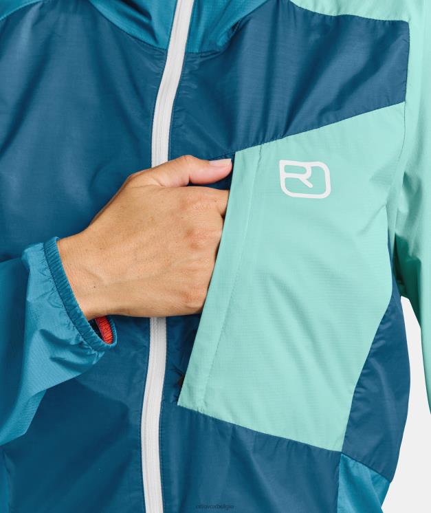 vrouwen benzine blauw windjack ORTOVOX kleding LX0XF1241