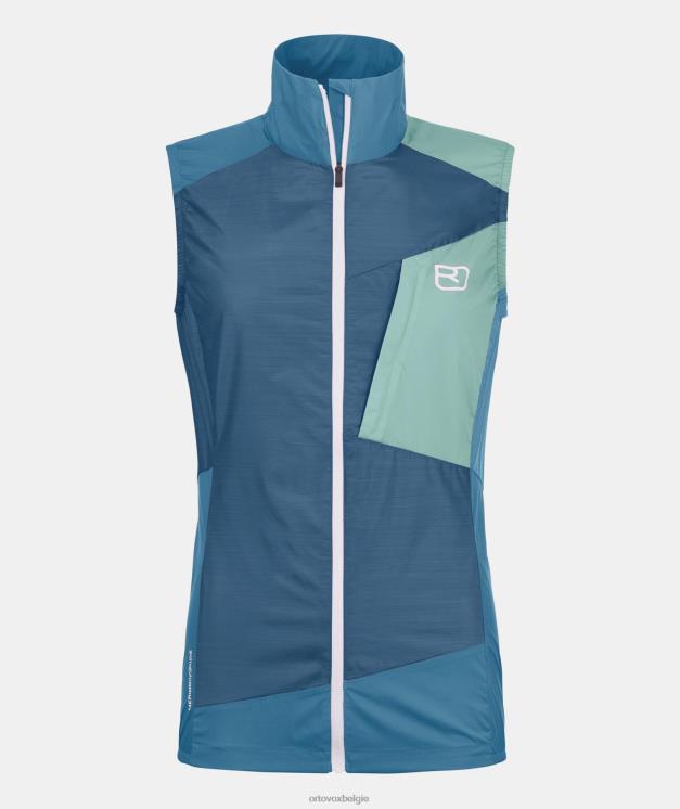 vrouwen benzine blauw windjack vest ORTOVOX kleding LX0XF1214