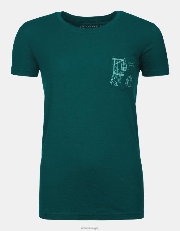 vrouwen Pacifisch groen 185 merino weg naar poeder ts ORTOVOX kleding LX0XF1254