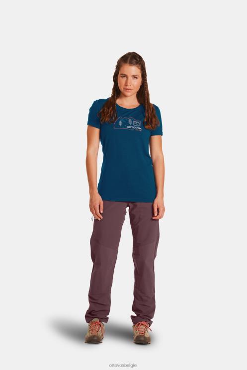 vrouwen benzine blauw 140 coole vintage badge ts ORTOVOX kleding LX0XF1062