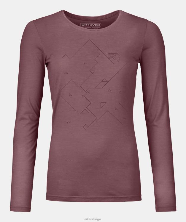 vrouwen berg roos 185 merino tangram ls ORTOVOX kleding LX0XF1053