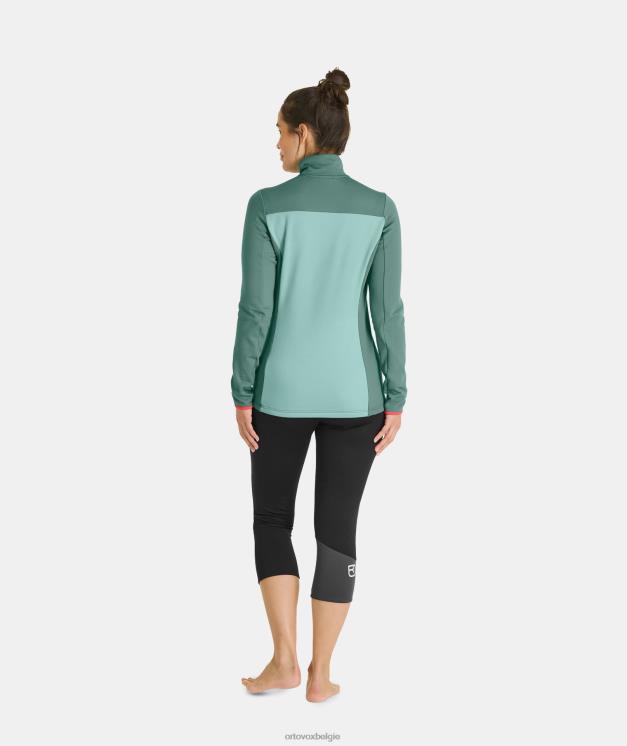 vrouwen zwarte raaf fleece lichte ritssluiting in de nek ORTOVOX kleding LX0XF1068